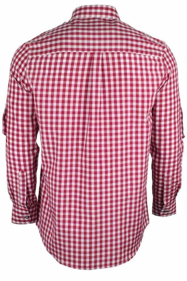 back view of Red bavarian tracht shirt