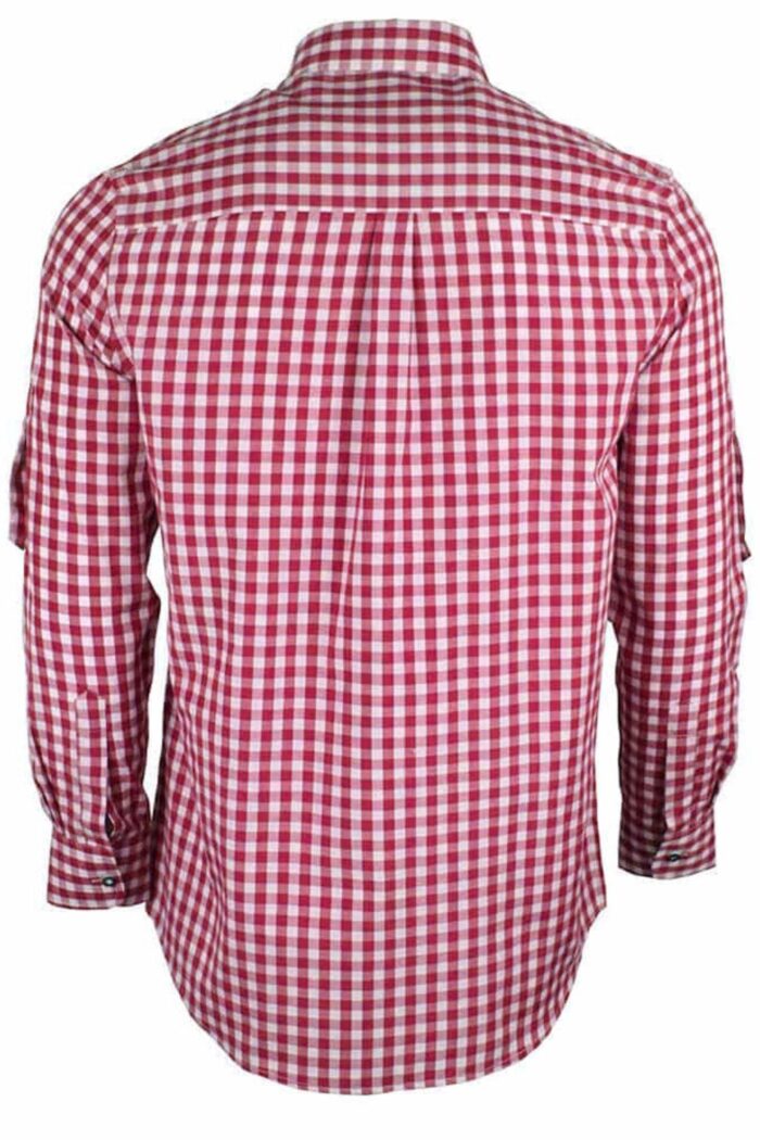 back view of Red bavarian tracht shirt