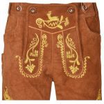 brown authentic lederhosen embroidery