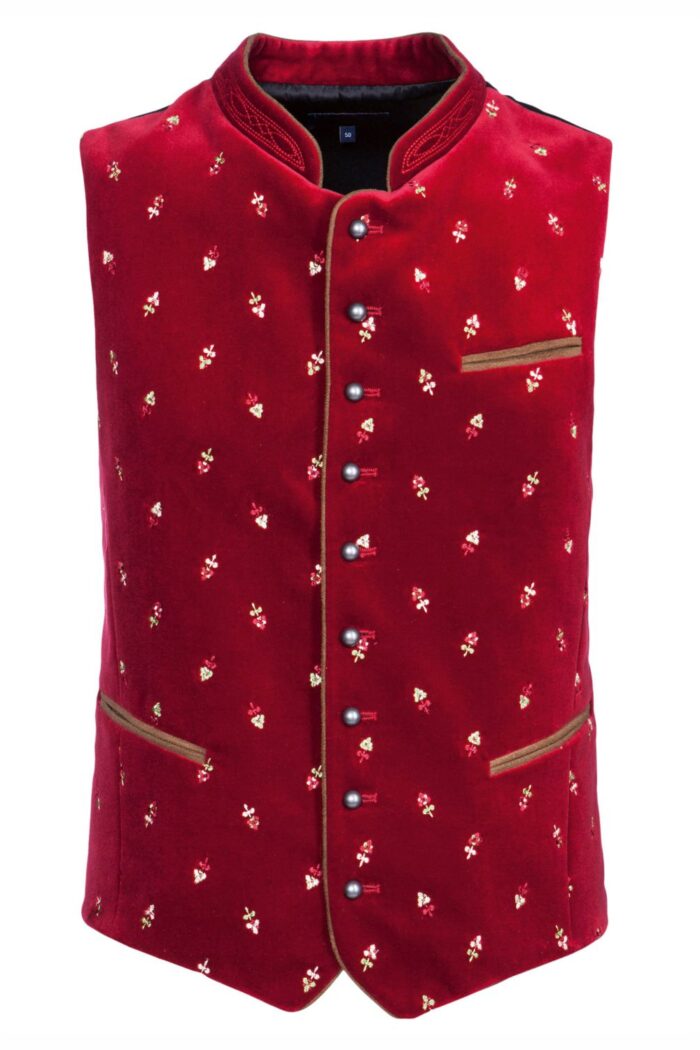 Red velvet Oktoberfest vest