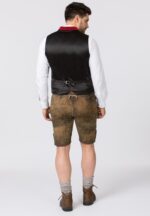 Red velvet Oktoberfest vest back view
