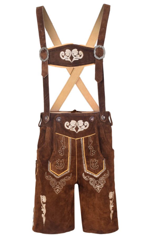 Traditional Bavarian lederhosen brown suede