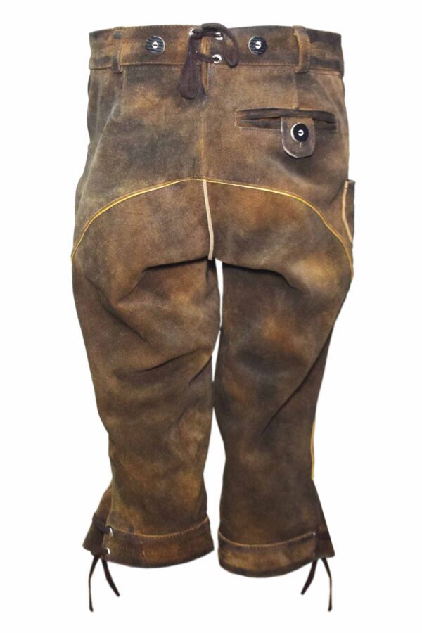 waxed antique brown bundhosen back