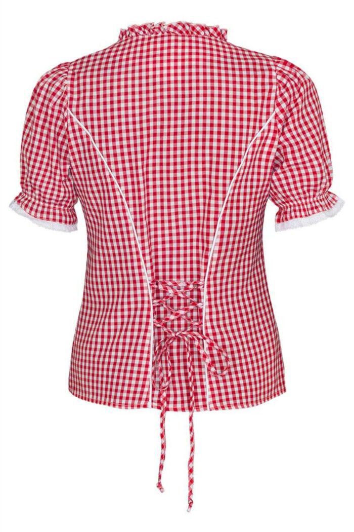 Back View Red Bavarian shirts for women