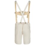 White Bavarian Breeches Authentic Oktoberfest Lederhosen for Sale Back