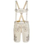 White Bavarian Breeches Authentic Oktoberfest Lederhosen for Sale Front