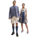 White Bavarian Breeches Authentic Oktoberfest Lederhosen for Sale Model