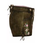 Side of colorful embroidered Oktoberfest lederhosen for women