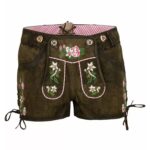 Colorful embroidered Oktoberfest lederhosen for women