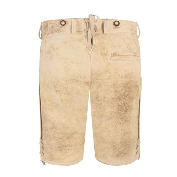 Floral embroidered light Bavarian lederhosen shorts back