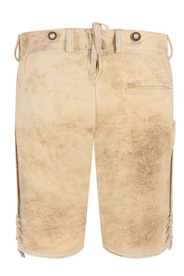 Floral embroidered light Bavarian lederhosen shorts back