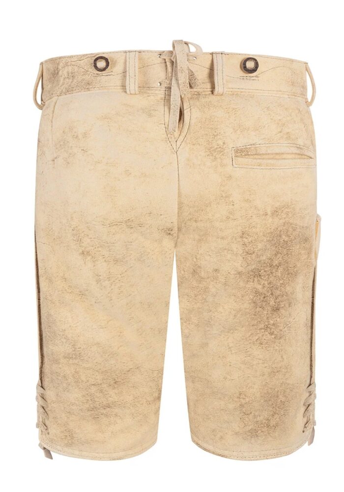 Floral embroidered light Bavarian lederhosen shorts back
