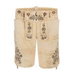 Floral embroidered light Bavarian lederhosen shorts