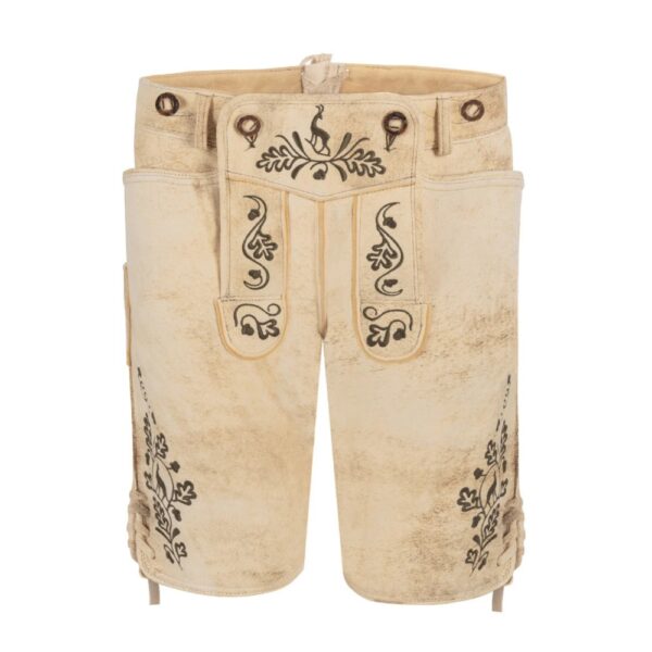 Floral embroidered light Bavarian lederhosen shorts