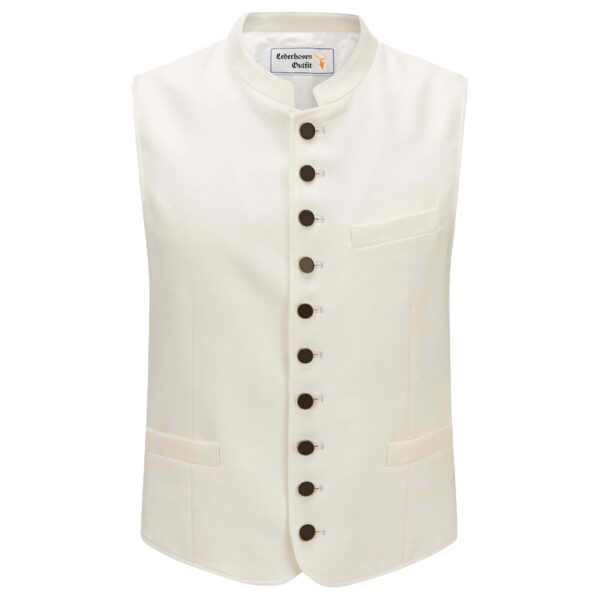 Authentic White Oktoberfest Vest Front