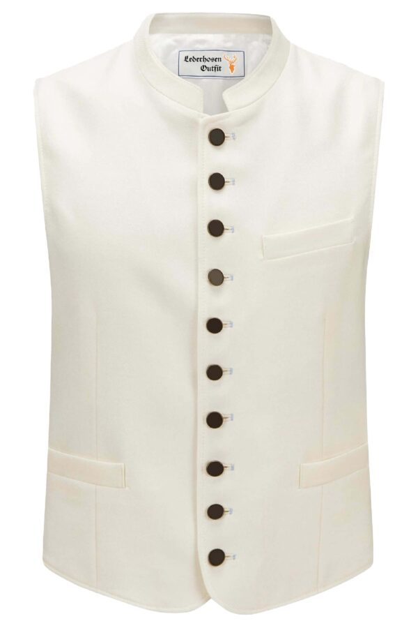 Authentic White Oktoberfest Vest Front