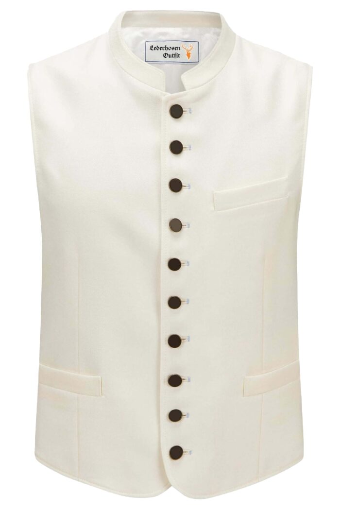 Authentic White Oktoberfest Vest Front