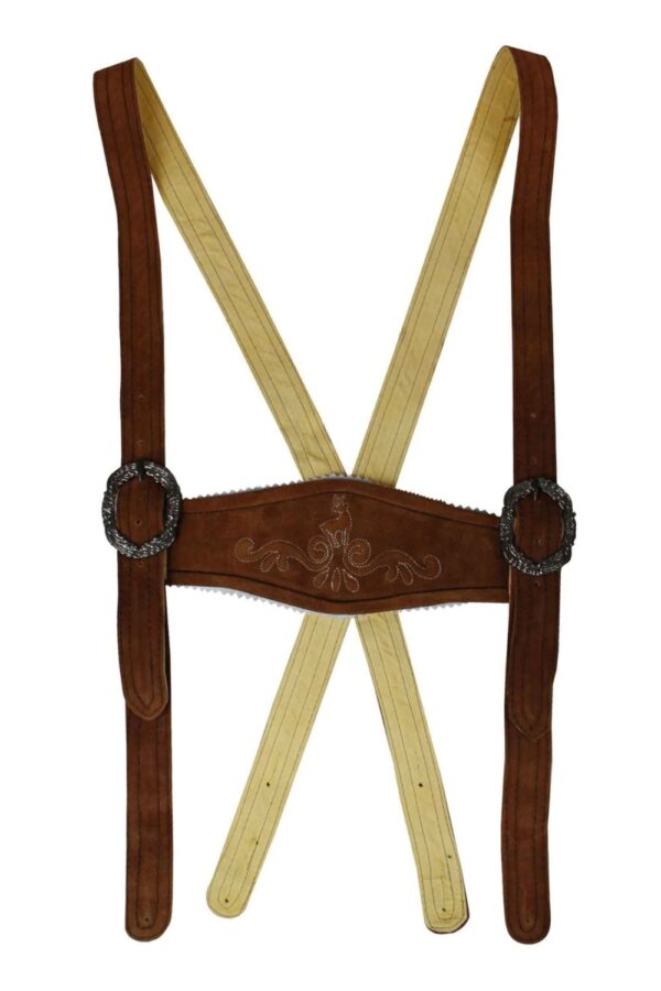 Alpine Charm leather lederhosen suspenders traditional Bavarian accessory