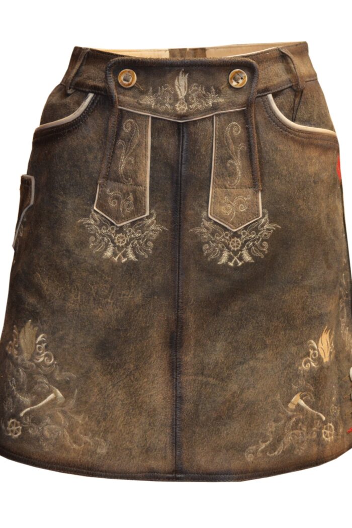 Authentic lederhosen skirt for women, traditional Oktoberfest costume in Bavarian style