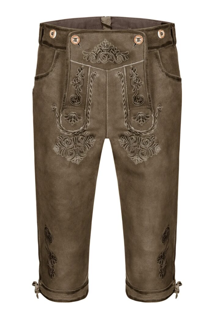 Front view of authentic Oktoberfest wear Bundhosen