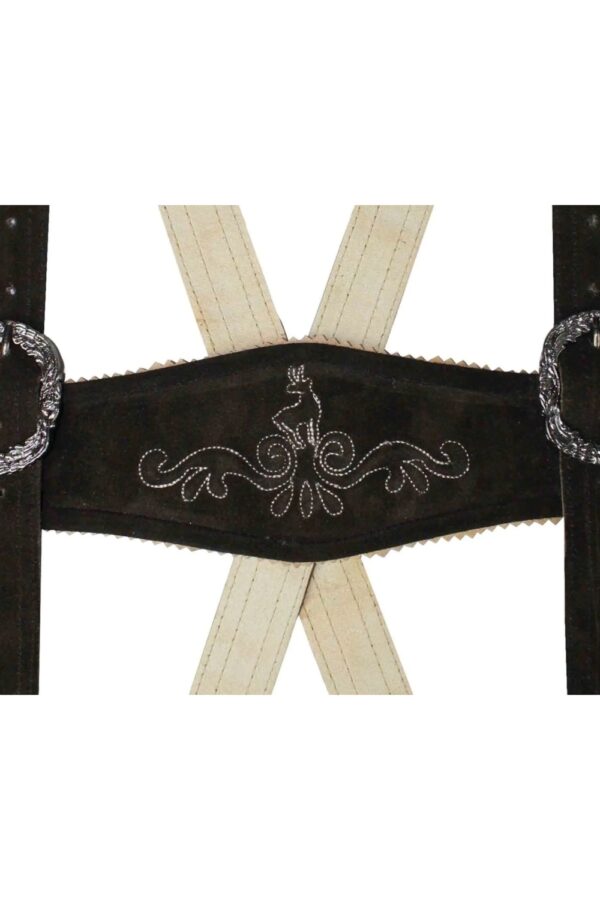 Traditional Bavarian Heritage Collection Lederhosen suspenders embroidery closeup