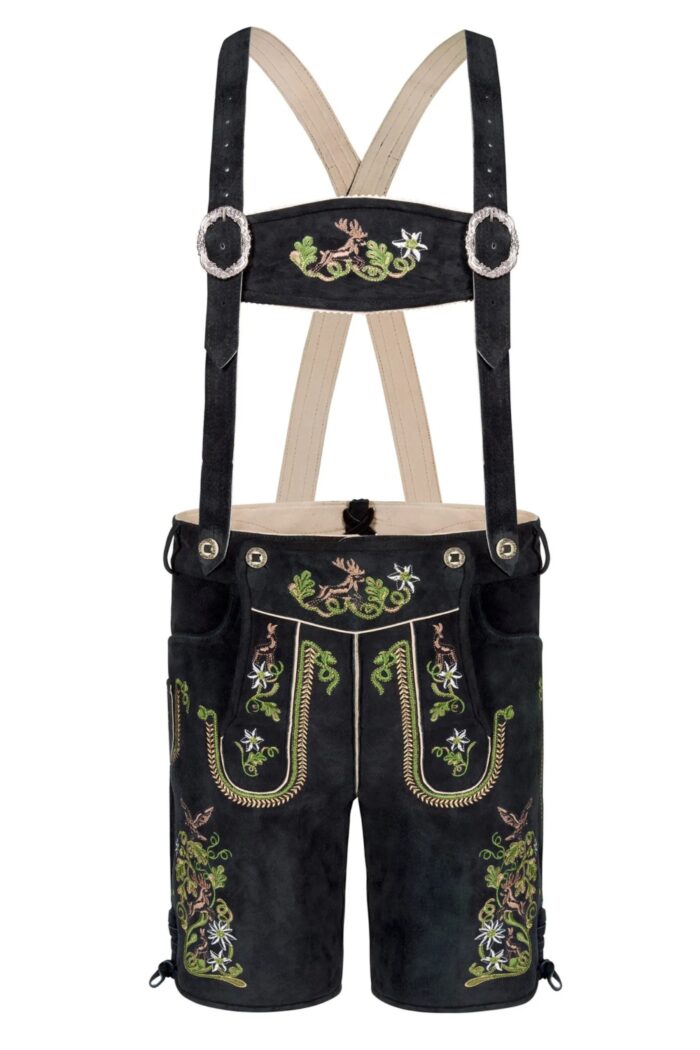 Crafted traditional Oktoberfest dress lederhosen for men with suspender