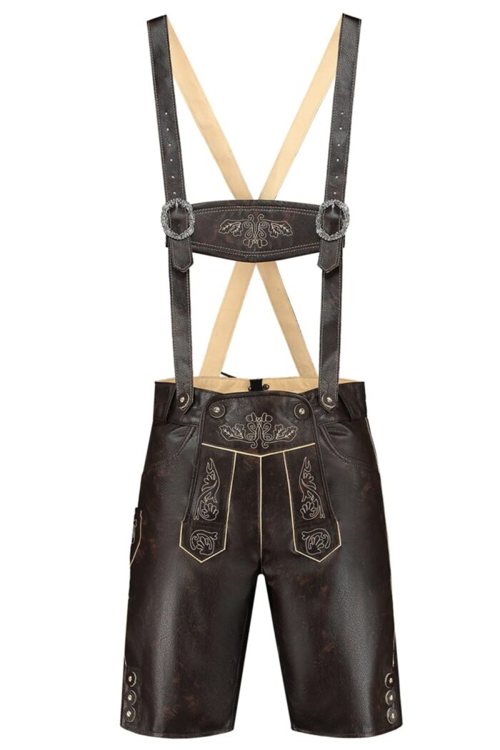 Traditional Oktoberfest black lederhosen