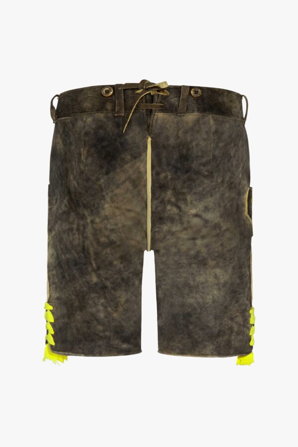 Authentic Bavarian Trachten lederhosen back view