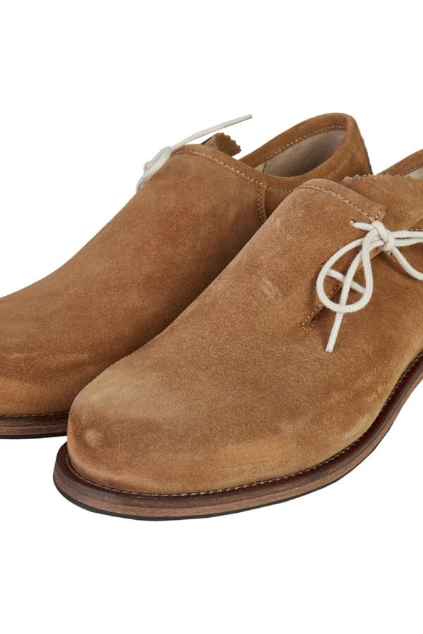 Authentic suede lederhosen shoes in camel brown