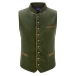Authentic men’s lederhosen vest in olive green
