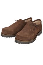 Handcrafted Bavarian shoes in dark brown suede