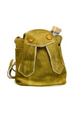Olive green suede shoulder bag