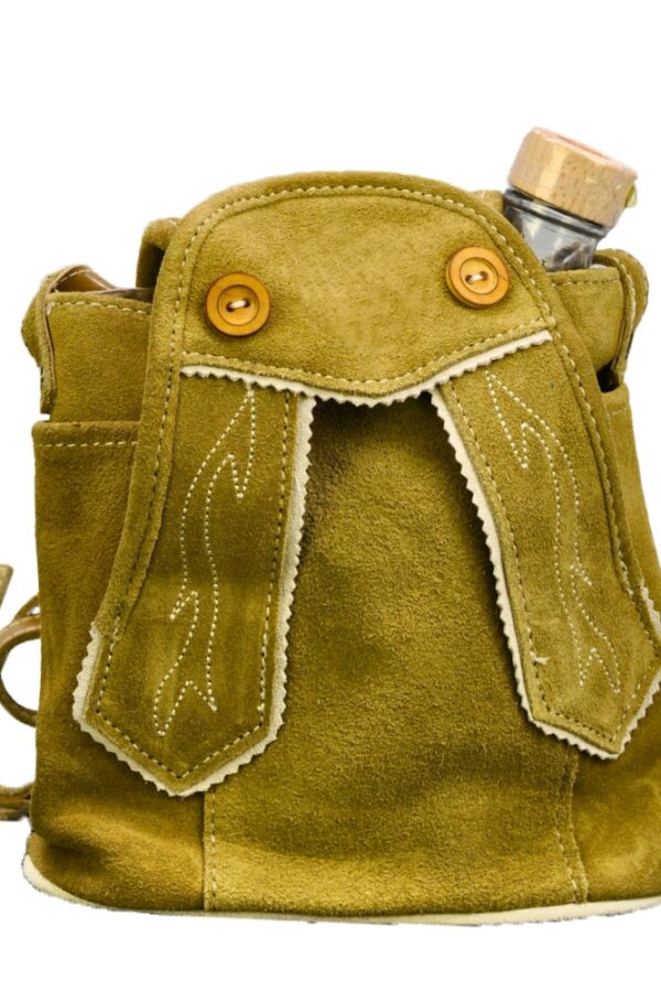 Olive green suede shoulder bag