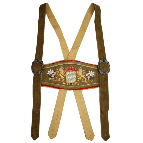 Traditional embroidered luxury Oktoberfest suspenders for lederhosen