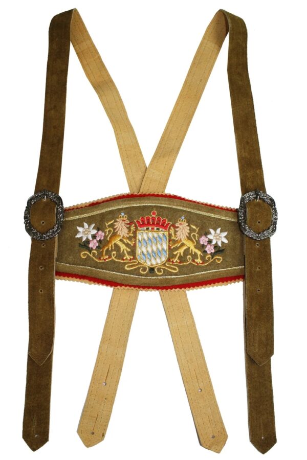 Traditional embroidered luxury Oktoberfest suspenders for lederhosen