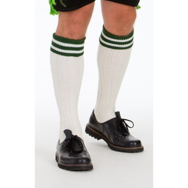 Men’s lederhosen socks in alpine cream color on man