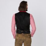 Back of Traditional German vest in deep red