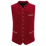 Traditional German vest in deep red