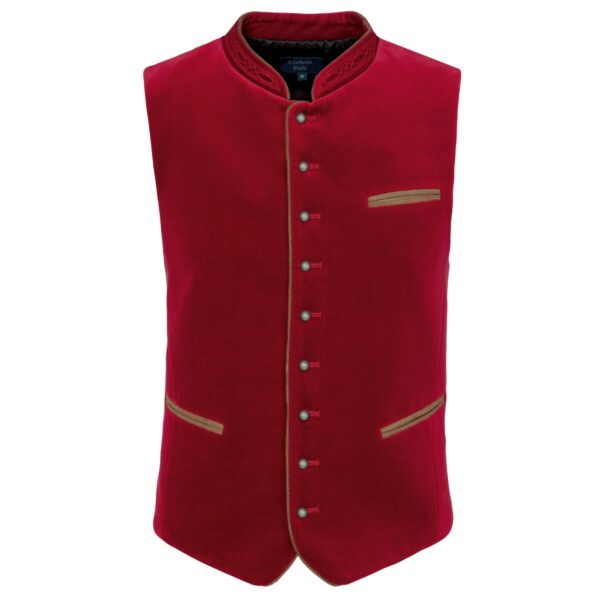 Traditional German vest in deep red