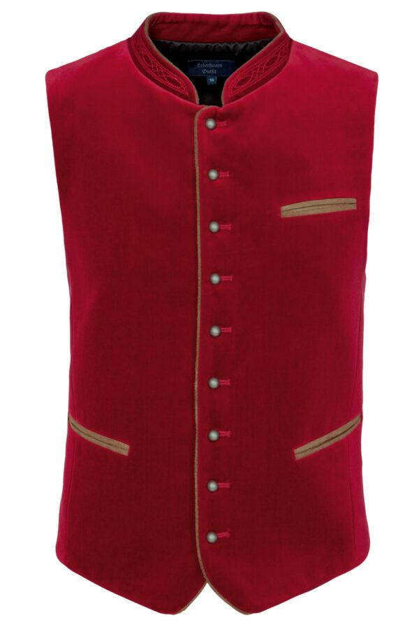 Traditional German vest in deep red