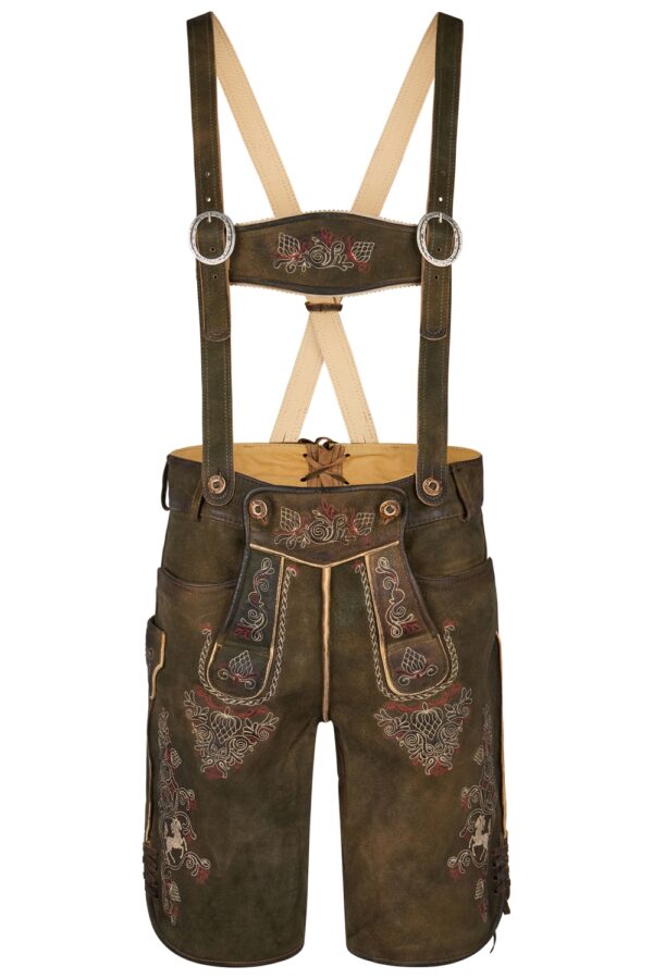 Authentic Earthy Brown Lederhosen with Fine Embroidery