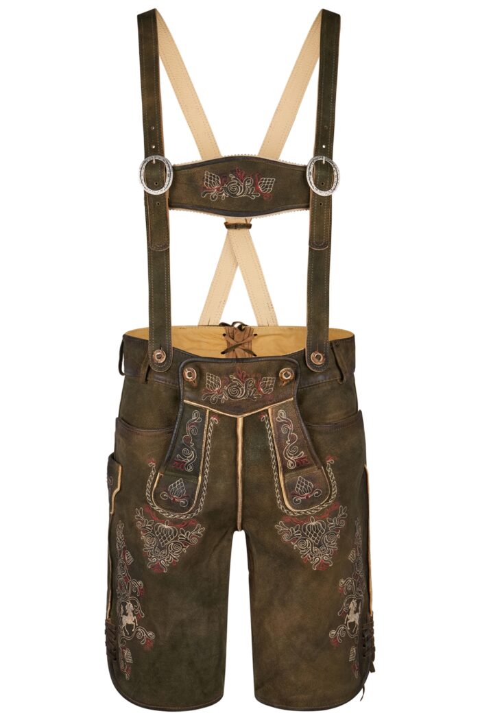 Authentic Earthy Brown Lederhosen with Fine Embroidery