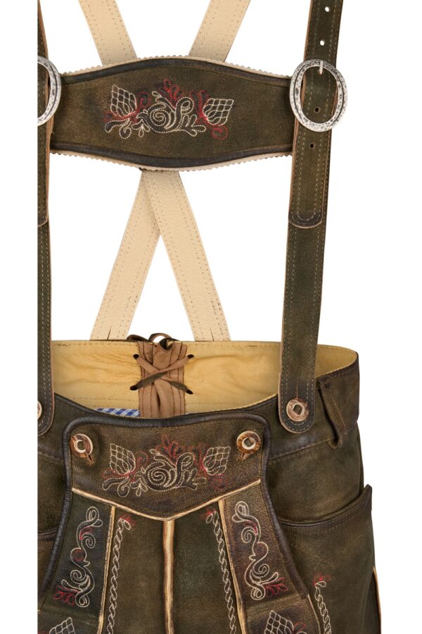 Authentic Earthy Brown Lederhosen with Fine Embroidery