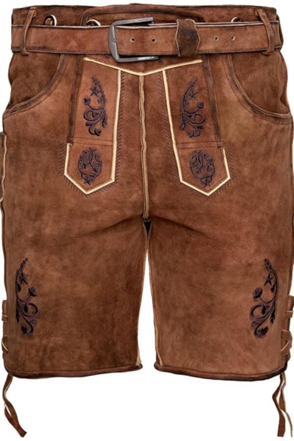 Bold Bavarian brown Trachten lederhosen for men