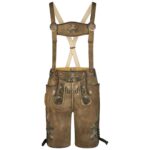 Bold Forest Tan Lederhosen Men Short front