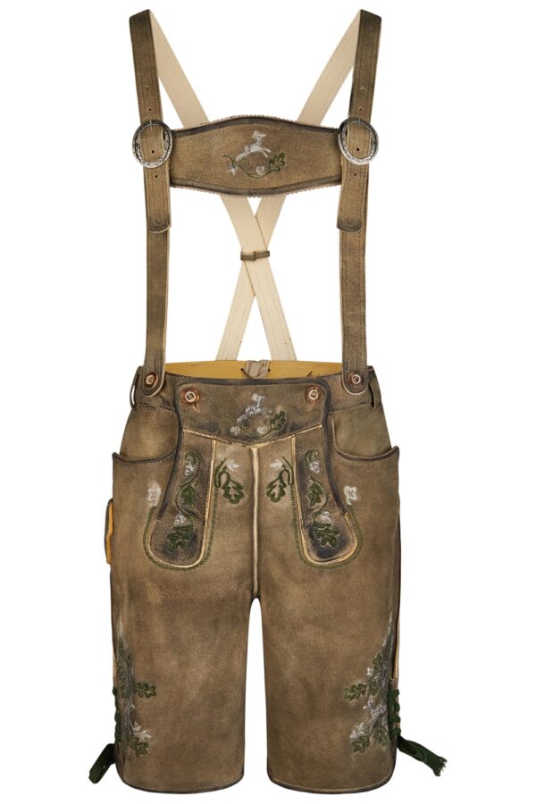 Bold Forest Tan Lederhosen Men Short front