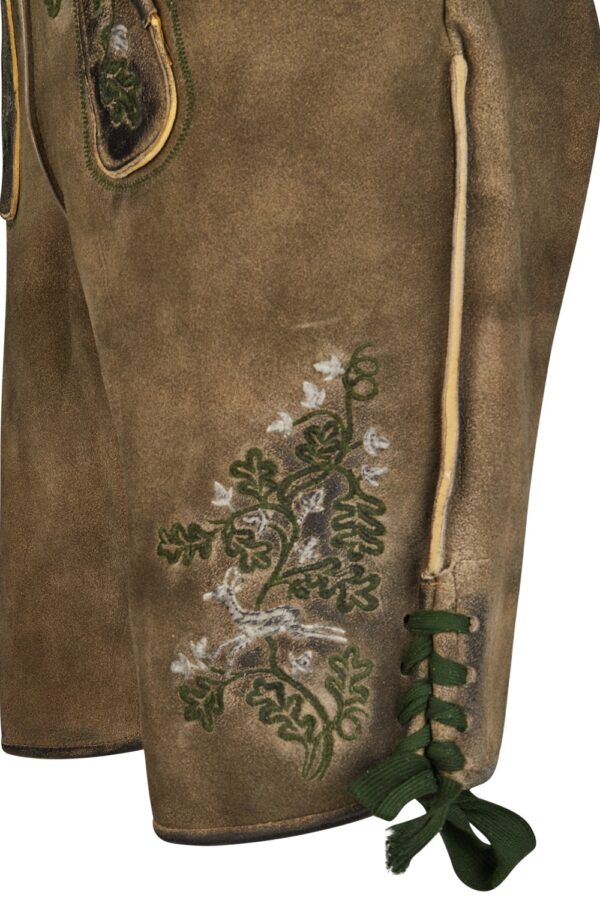 Bold Forest Tan Lederhosen Men Short embroidery