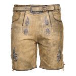 Handcrafted German lederhosen in mountain beige