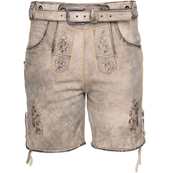 Rustic grey Oktoberfest lederhosen for men