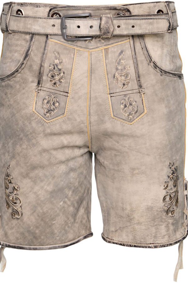 Rustic grey Oktoberfest lederhosen for men